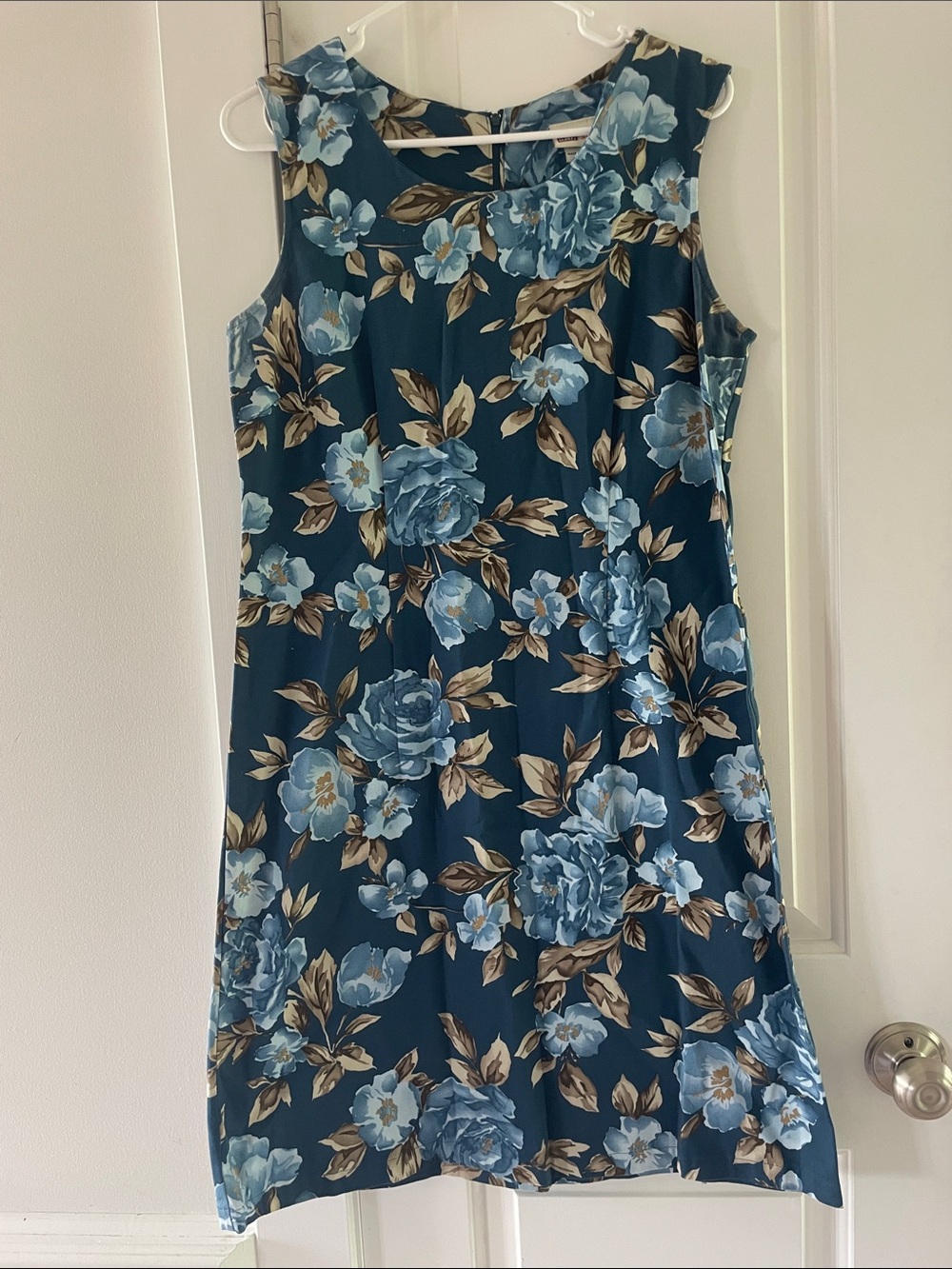 Faded Glory Teal Floral Sleeveless Midi Dress